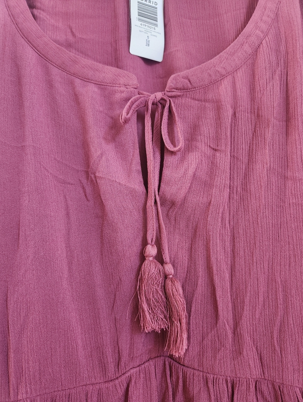 Torrid Maroon Wash Gauze Fit N Flare Mini Dress - Picture 3 of 7